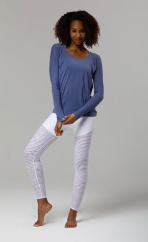 Image Title Onzie Drapey V Back - Slate Blue